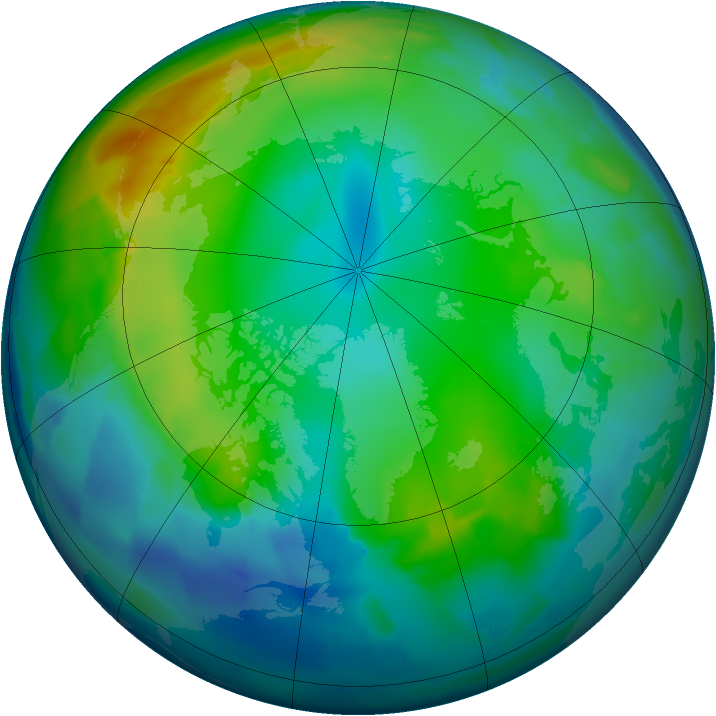 Arctic ozone map for 29 November 2011